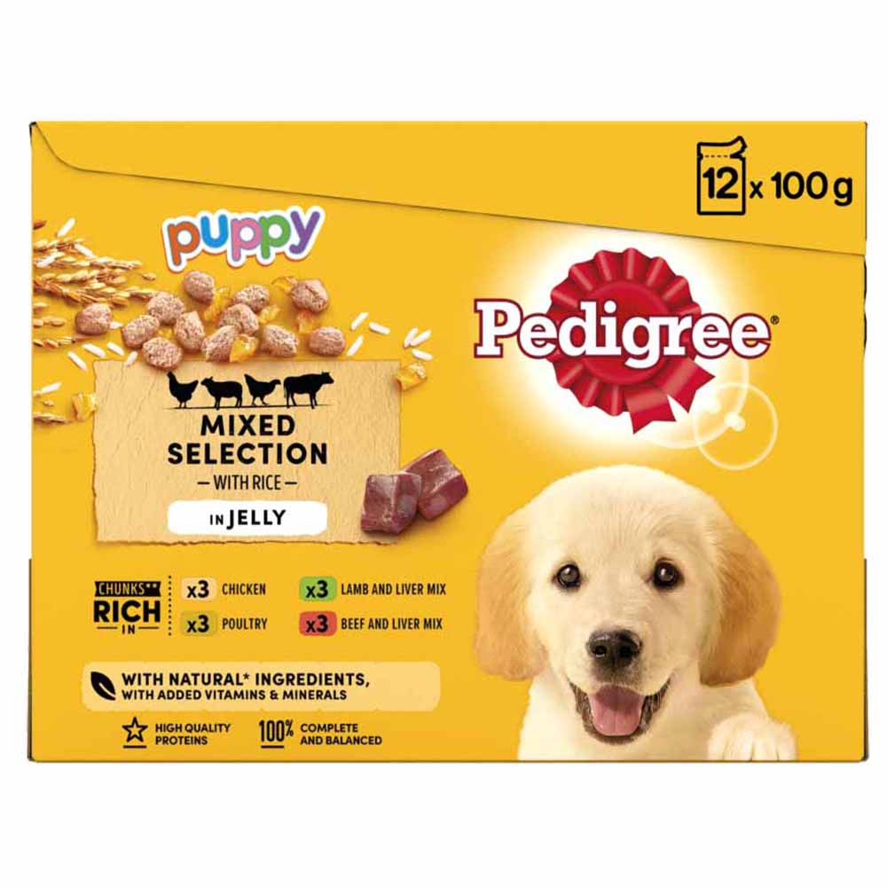 Pedigree Puppy Mixed Selection with Rice in Jelly Dog Food 12 x 100g Image 2
