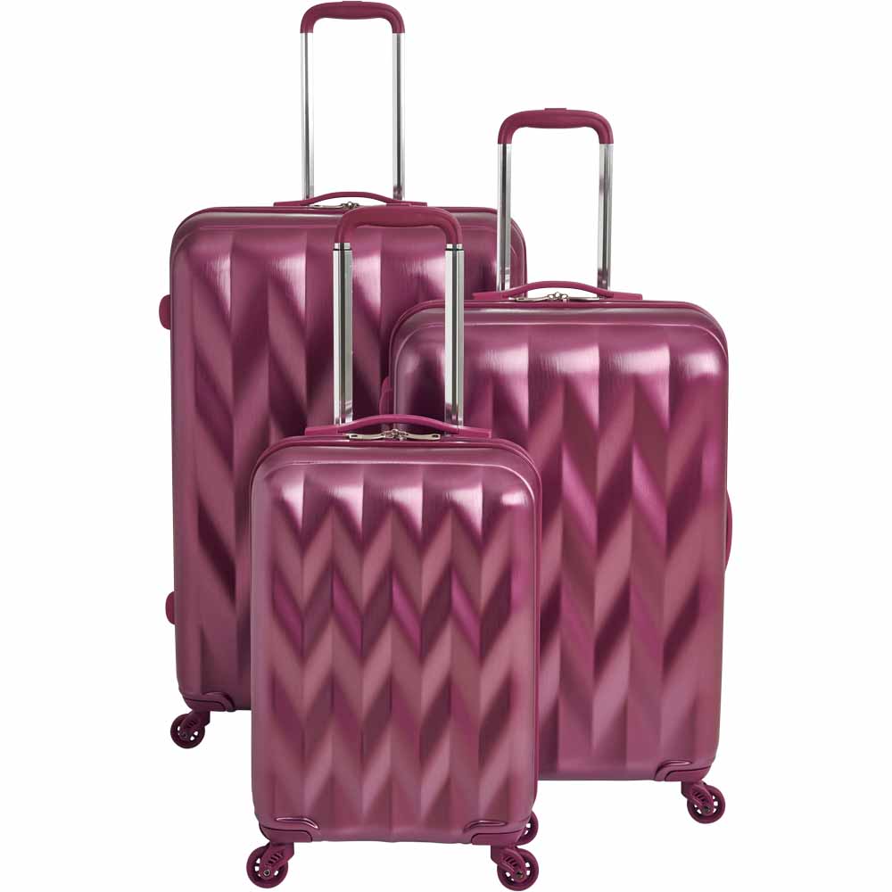 Wilko Zig Zag Suitcase Berry 30 inch Wilko