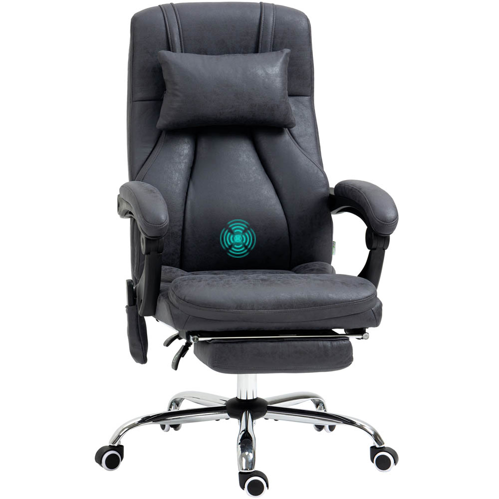 Portland Grey Swivel Vibration Massage Office Chair Image 2