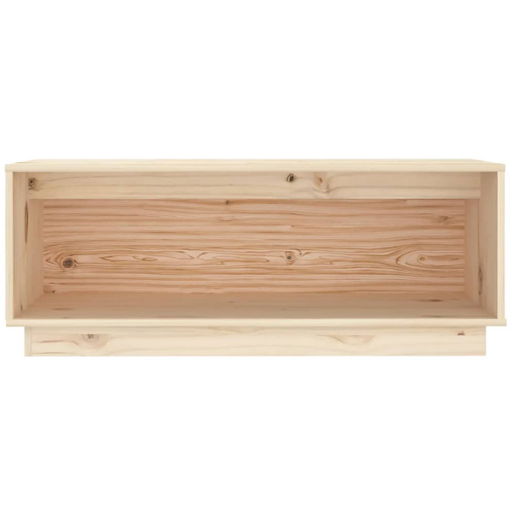 vidaXL Single Open Shelf Natural Solid Wood Pine TV Cabinet Image 3
