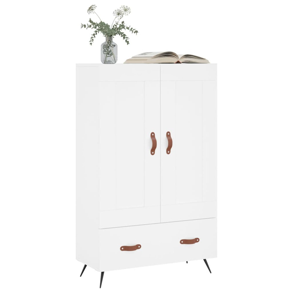 vidaXL 2 Door Single Drawer White Highboard Image 3
