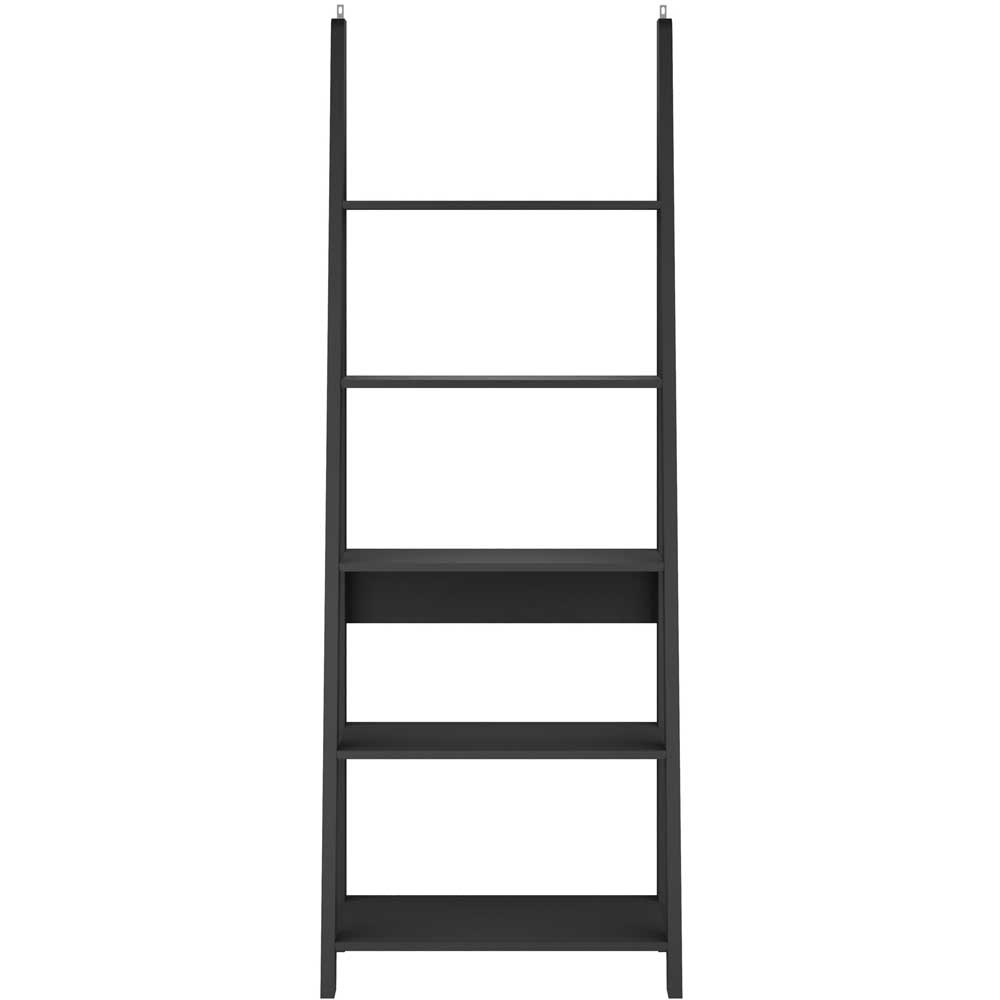 Tiva 5 Shelf Black Ladder Bookcase Image 3