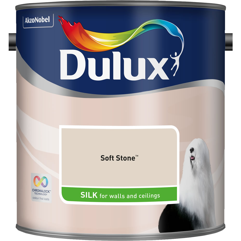 Dulux Soft Stone Silk Emulsion Paint 2.5L Image 1