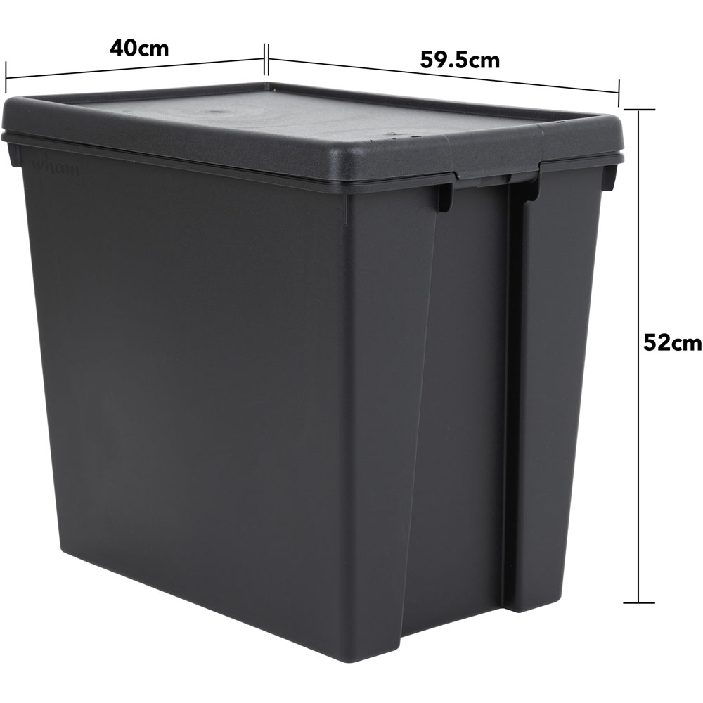 Wham 92L Black Wham Bam Storage Box with Lid 2 Pack Image 7