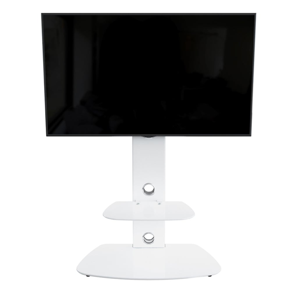 AVF Lucerne Satin White Curved Pedestal TV Unit Image 8