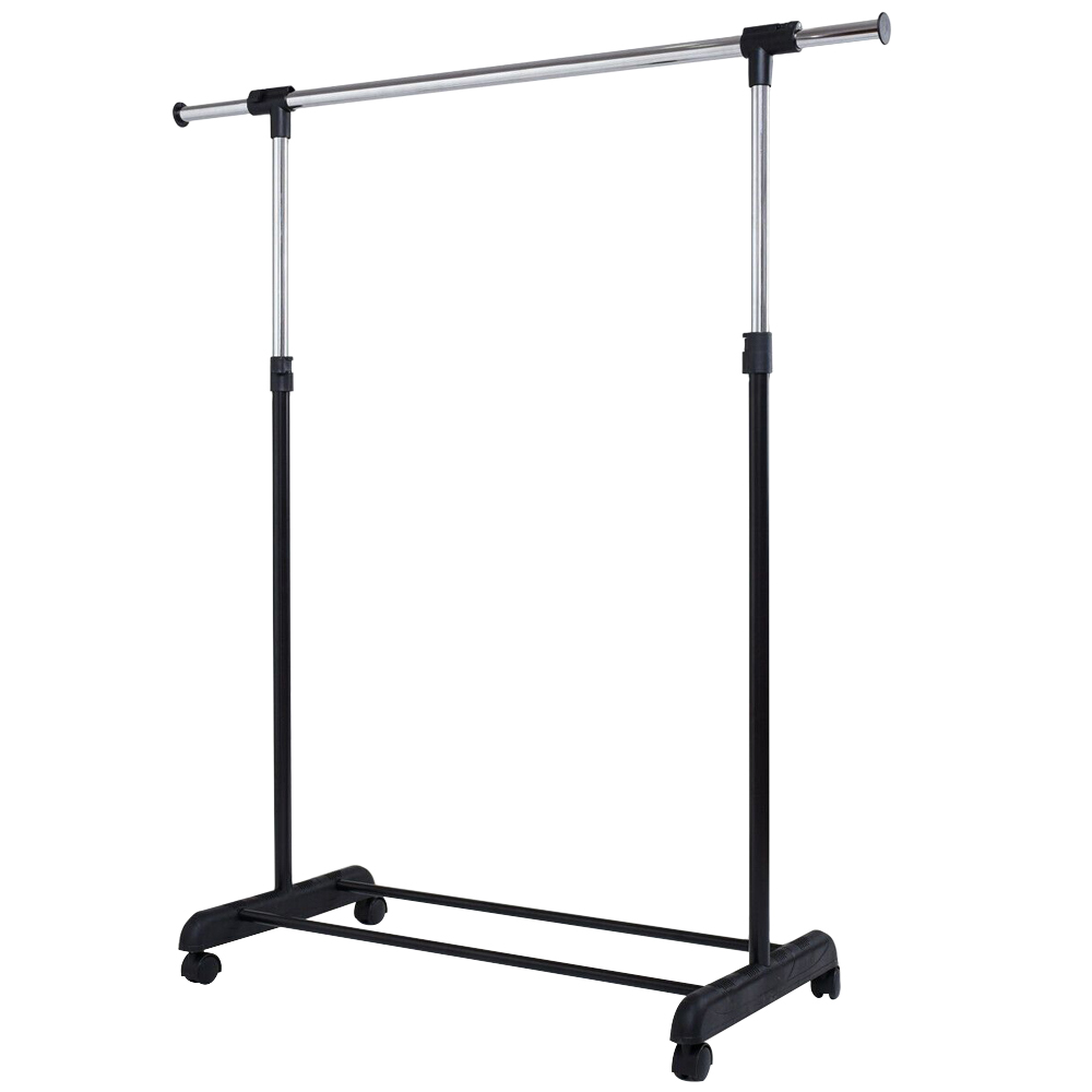 Costway Single Rail Adjustable Garment Rack with Wheels Image 1