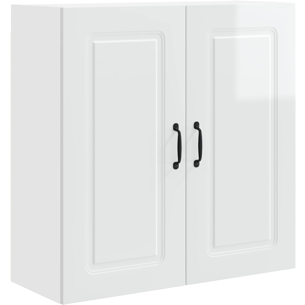 vidaXL Kalmar 2 Door High Gloss White Wall Kitchen Cabinet Image 2