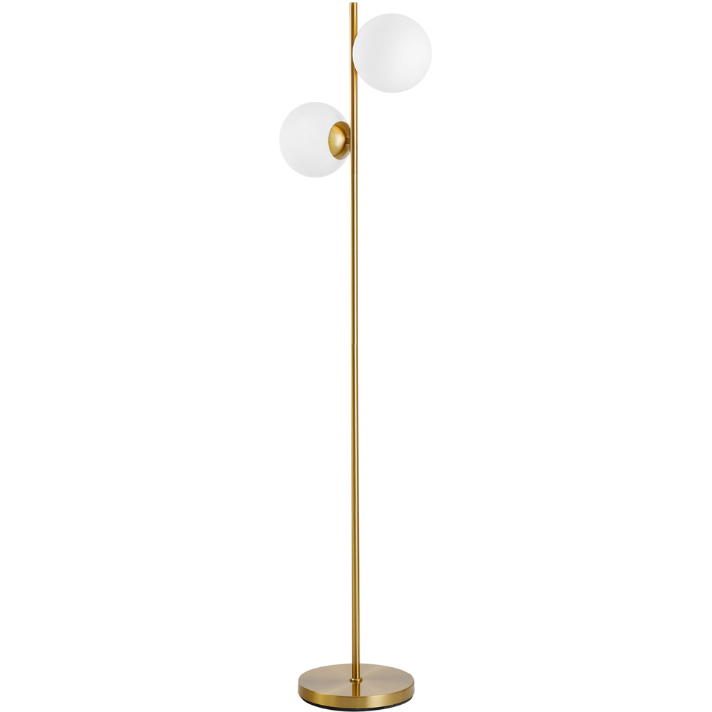 Portland Gold 2 Glass Shade Floor Lamp Image 1