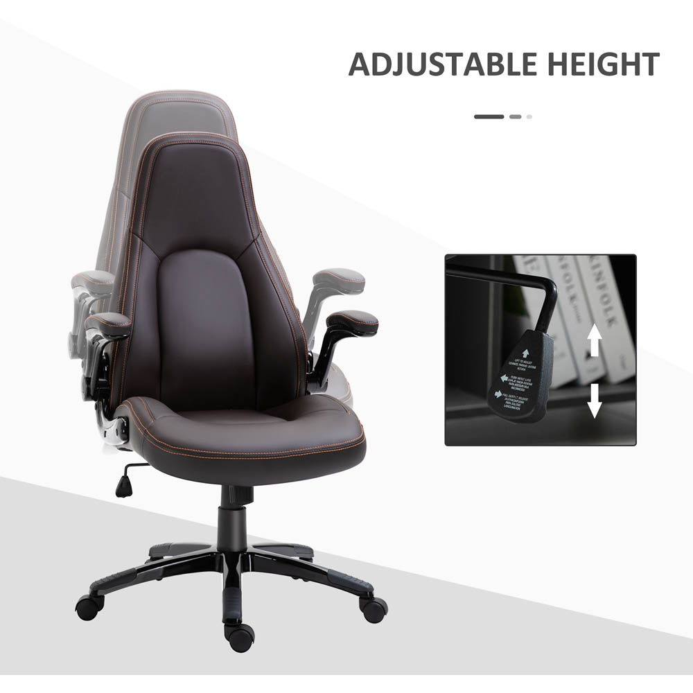 Portland Brown PU Leather Swivel Office Chair Image 5