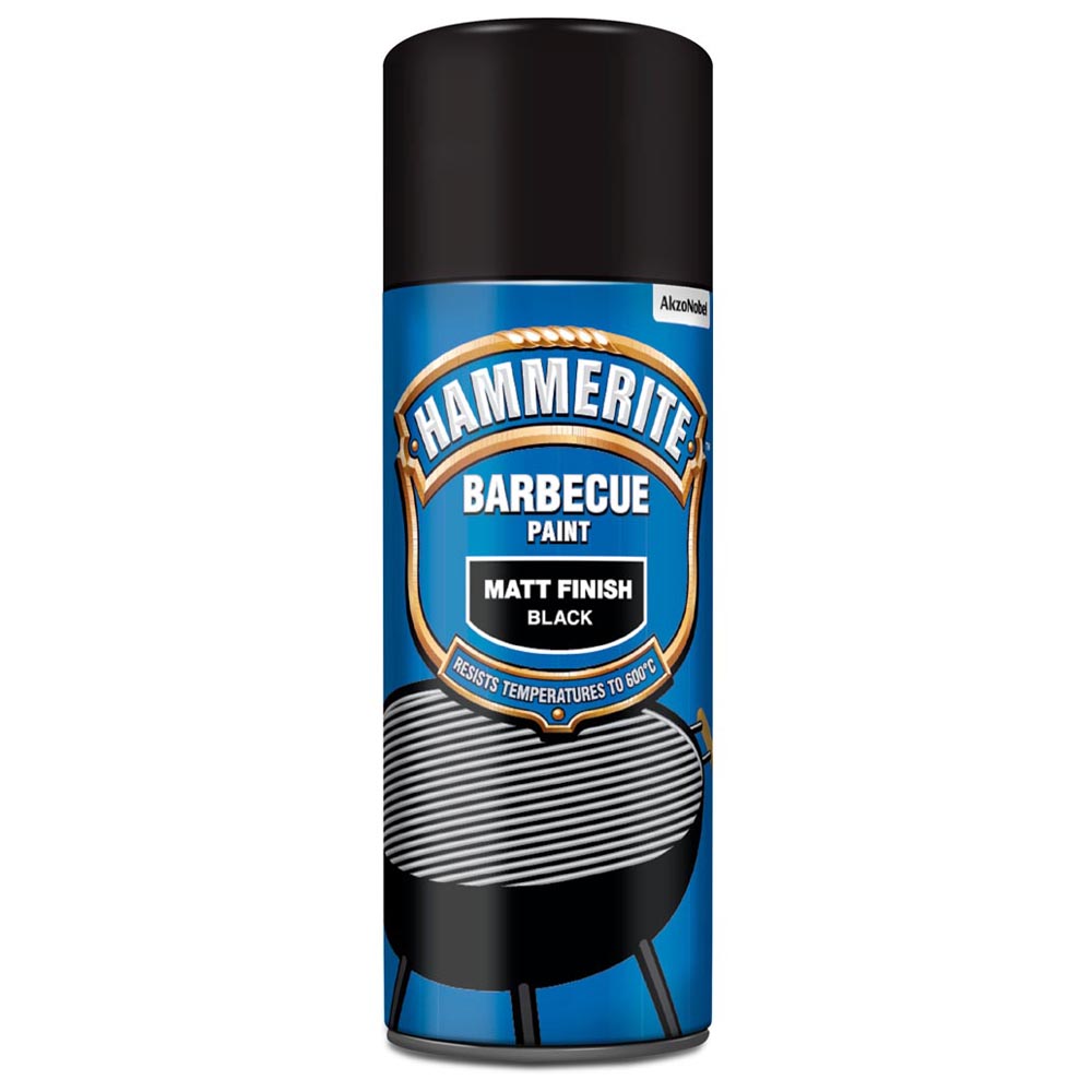 Hammerite Black BBQ Spray Paint 400ml Image 1