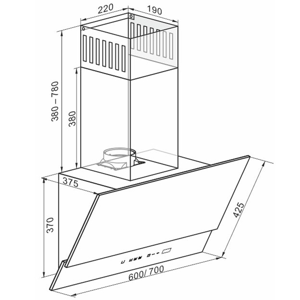 Kaiser Avantgarde Pro Steel Glass 60cm Wall Mounted Cooker Hood Image 8