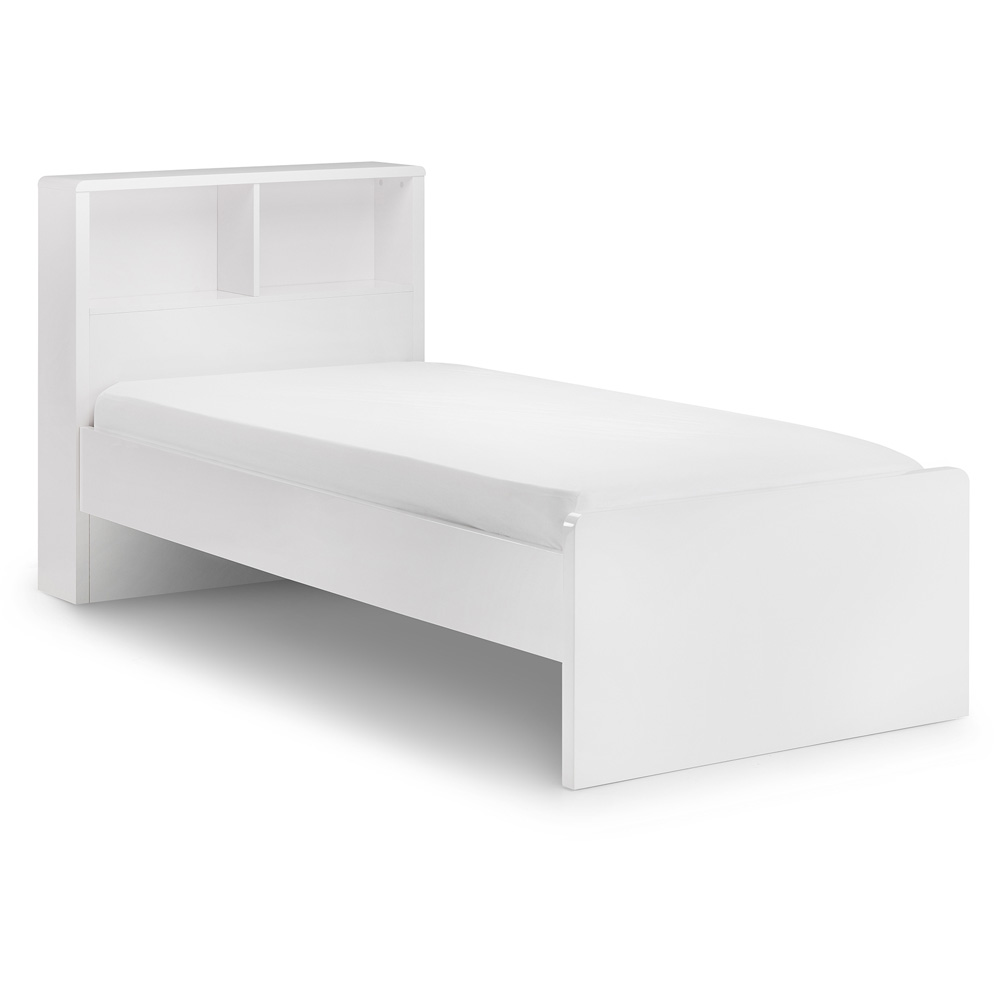 Julian Bowen Manhattan Single White Bookcase Bed Frame Image 4