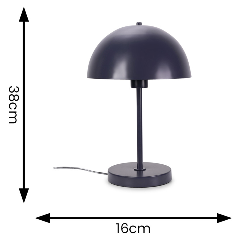 ValueLights Stassi Dark Navy Mushroom Dome LED Table Lamp Image 7