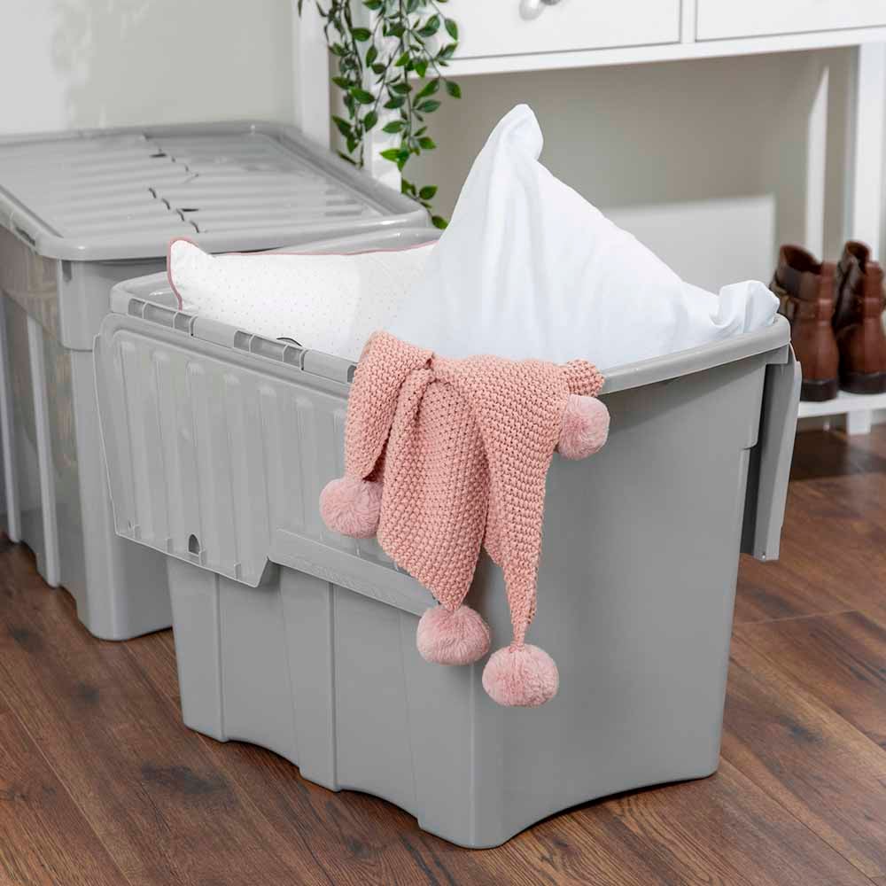 Wham 80L Grey Upcycle Crocodile Storage Box with Lid 2 Pack Image 3