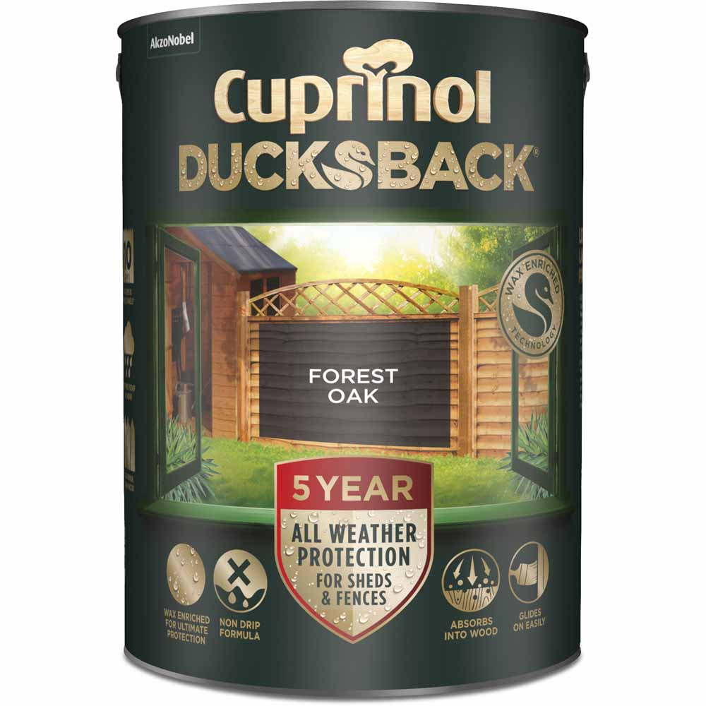 Cuprinol 5 year Ducksback Forest Oak Exterior Wood Paint 5L Image 2