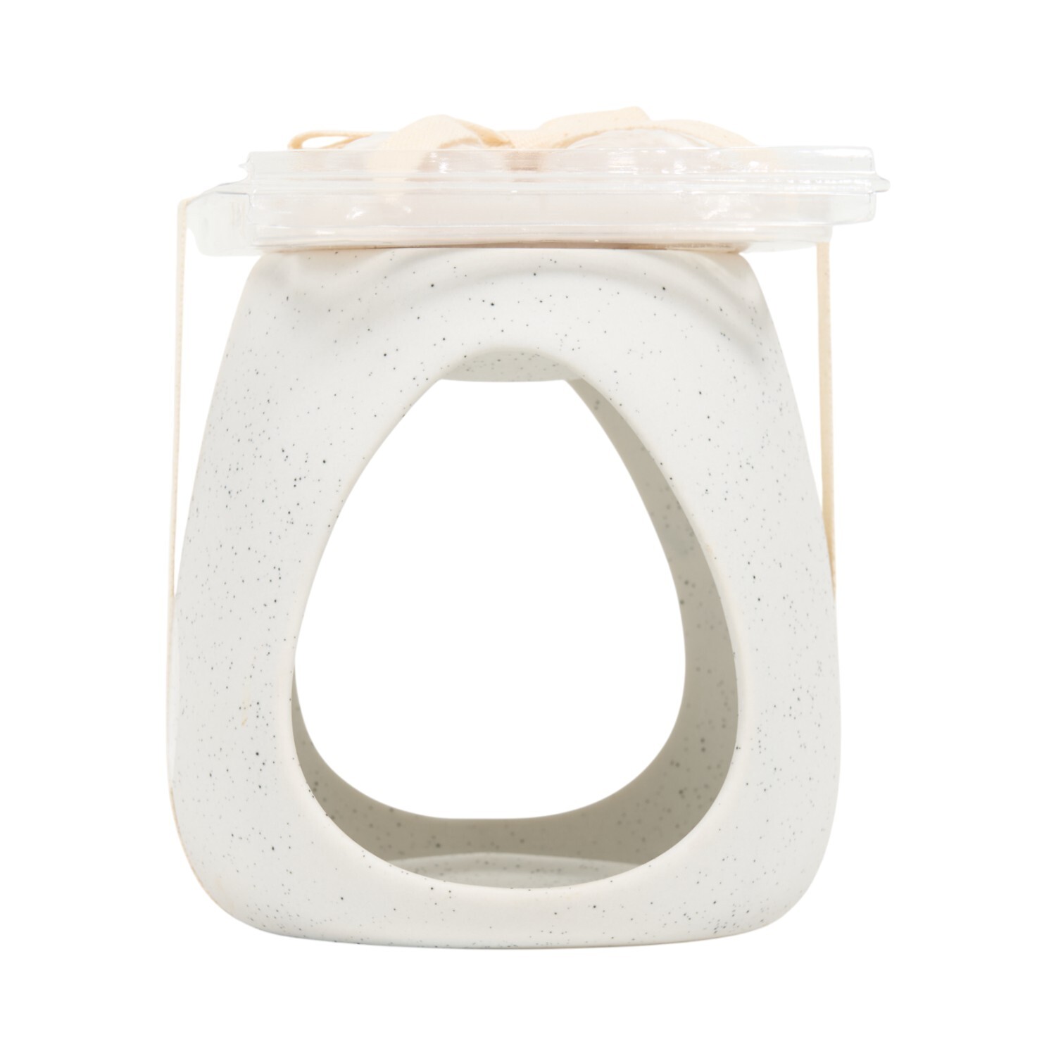 Ceramic Candle Burner Set with Seashell Melts White Image 1