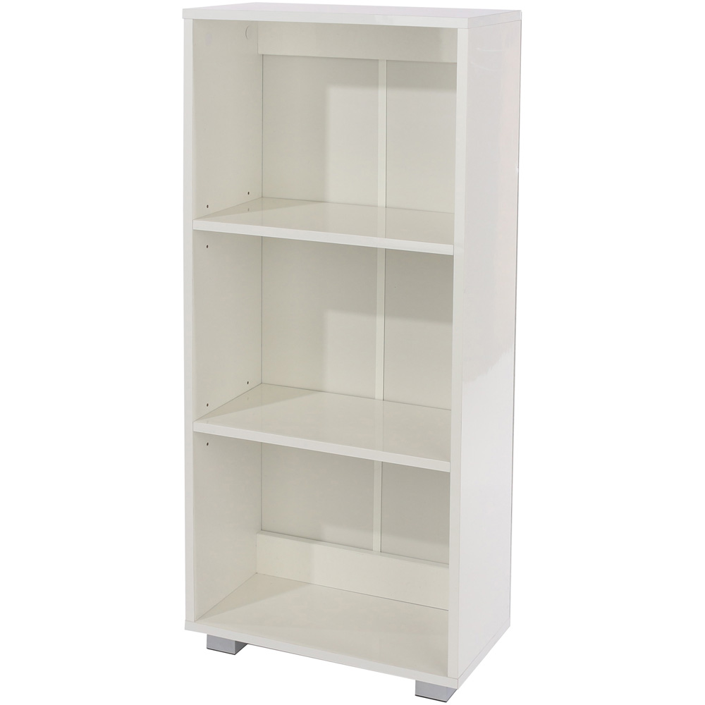 Core Products Lido 2 Shelves White Low Narrow Bookcase Image 2