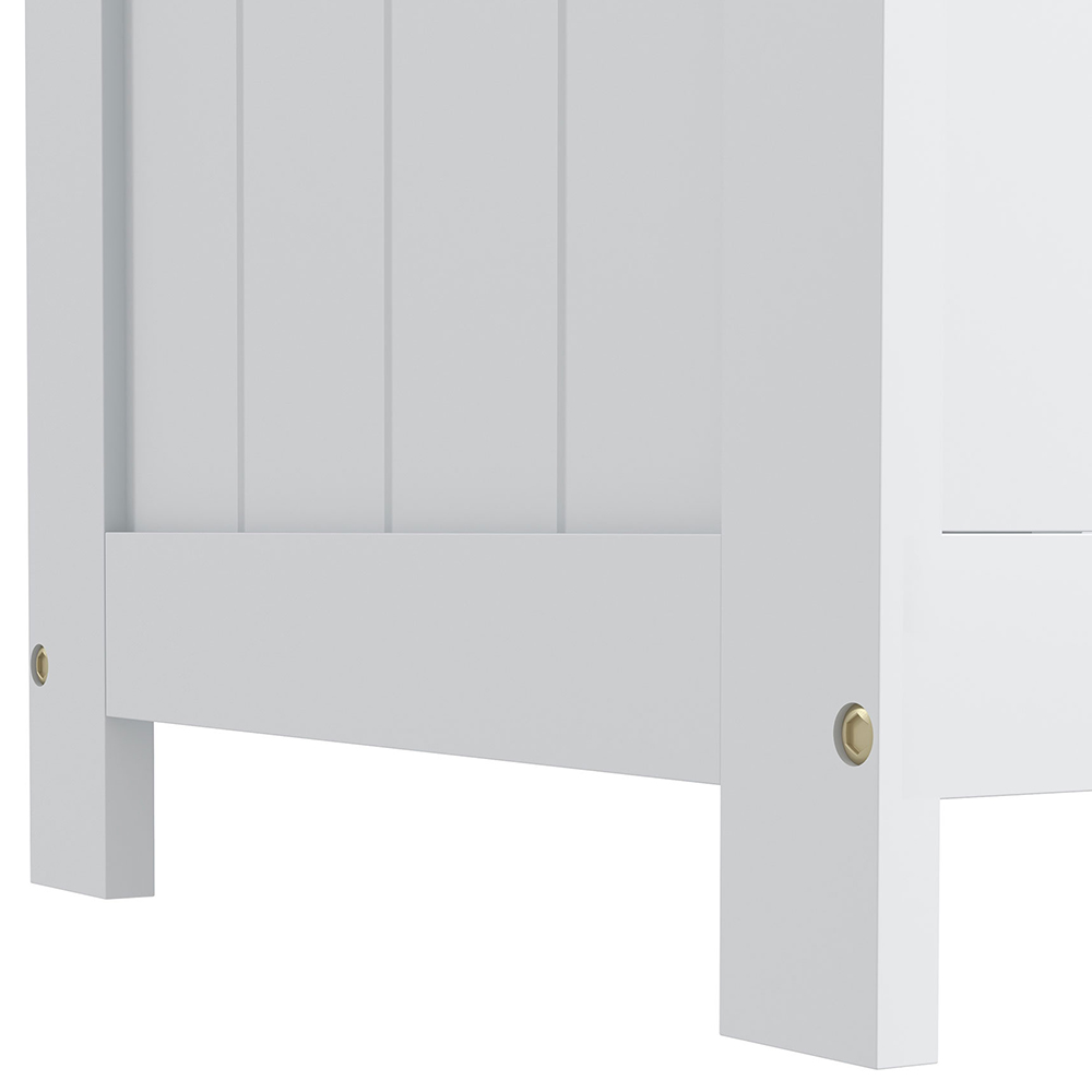 HOMCOM 2 Seater White Storage Bench with Safety Hinges Image 3