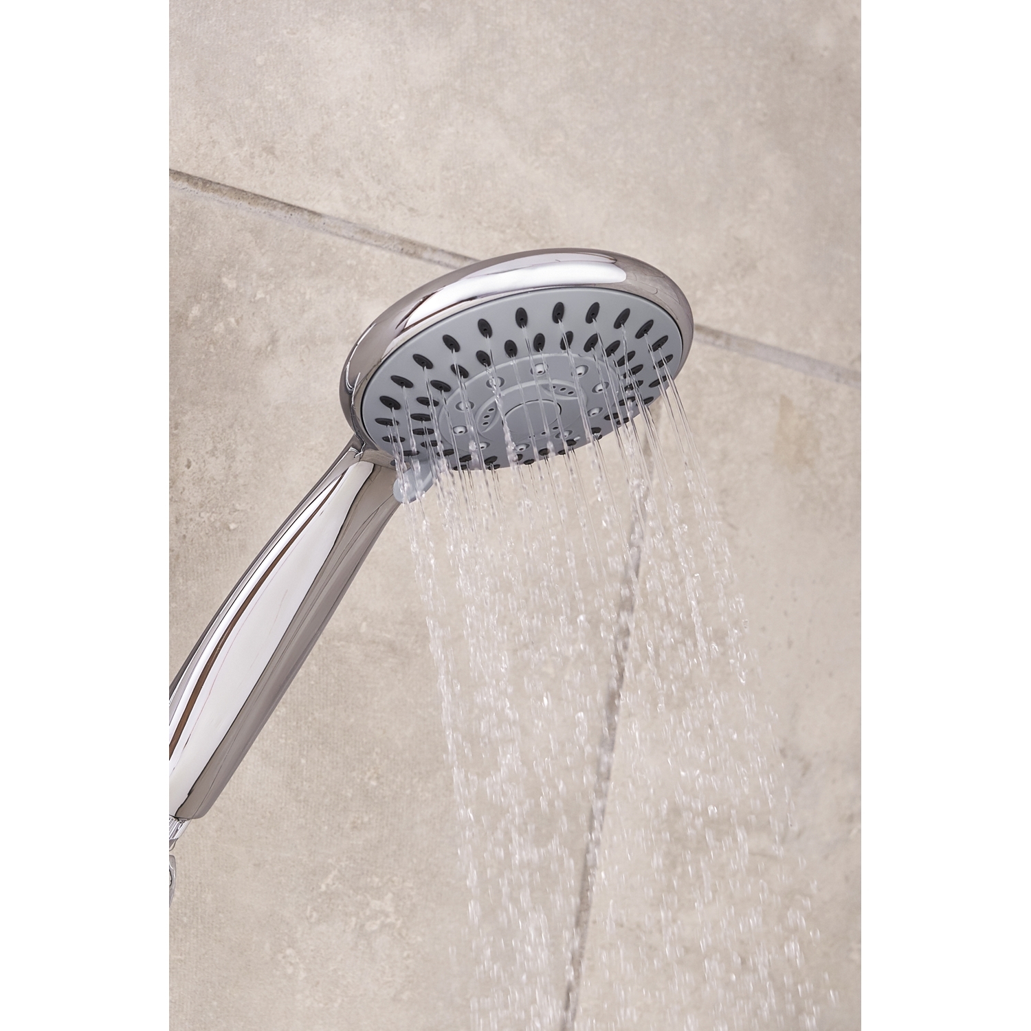 Five Function Eco Shower Head Chrome - Silver Image 2