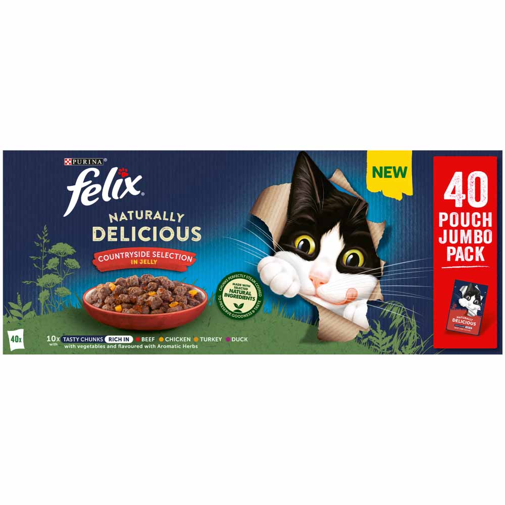 Felix Naturally Delicious Countryside Selection in Jelly Wet Cat Food 40 x 80g Image 3