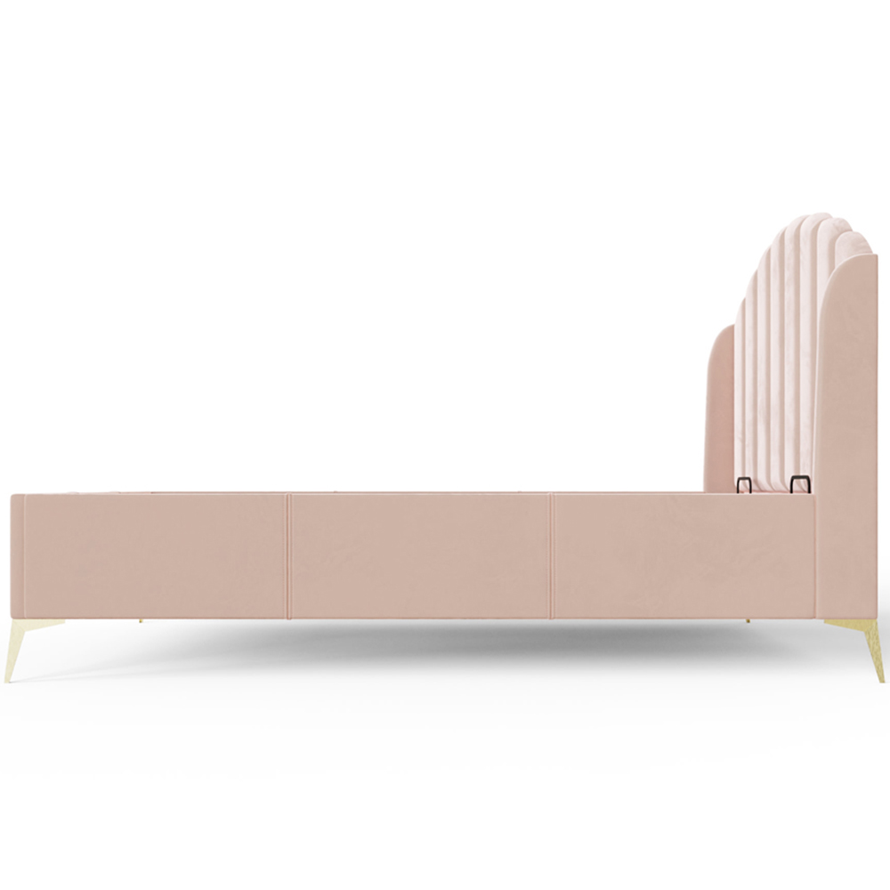 GFW Pettine Double Blush Pink End Lift Ottoman Bed Image 7