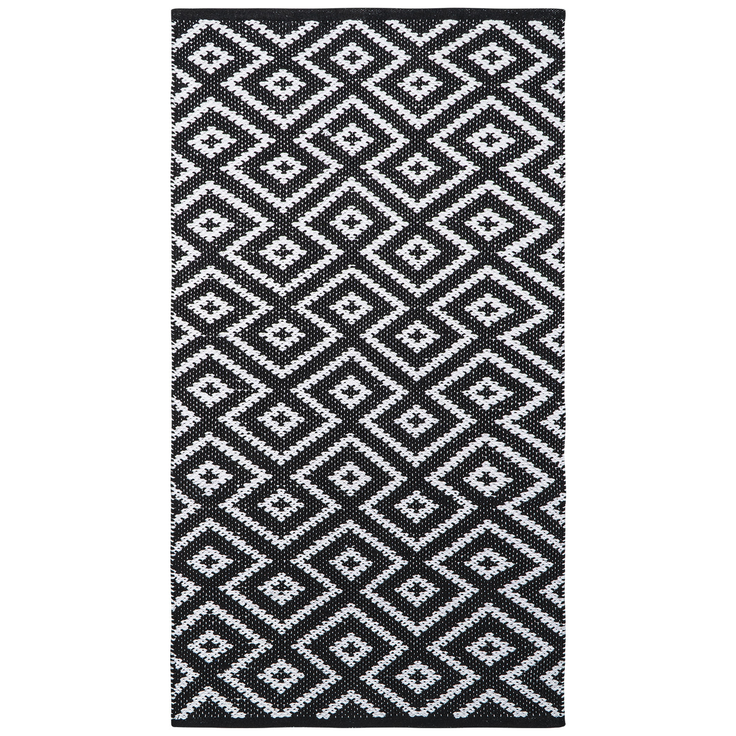 Black Geo Diamond Runner 130 x 70cm Image