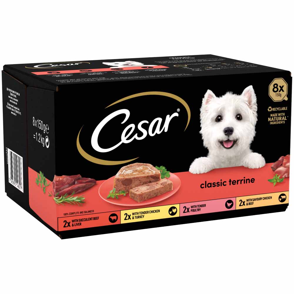 Cesar Classic Terrine Selection Dog Food Trays 150g Case of 3 x 8 Pack Image 4
