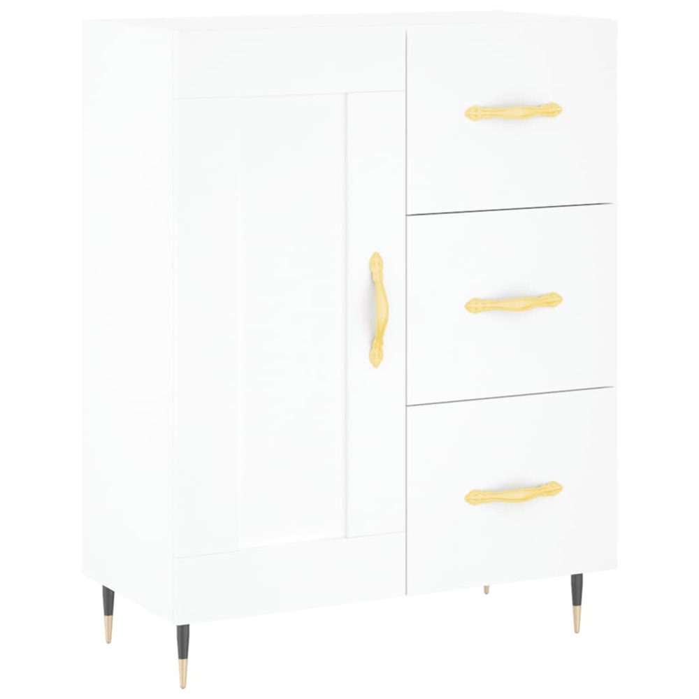vidaXL Single Door 3 Drawer 3 Shelf White Highboard Image 7