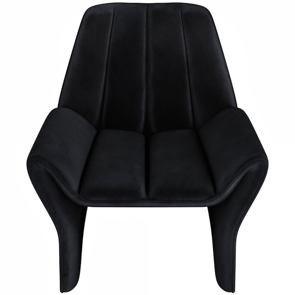 Solace+Co Aster Black Velvet Accent Chair Image 2