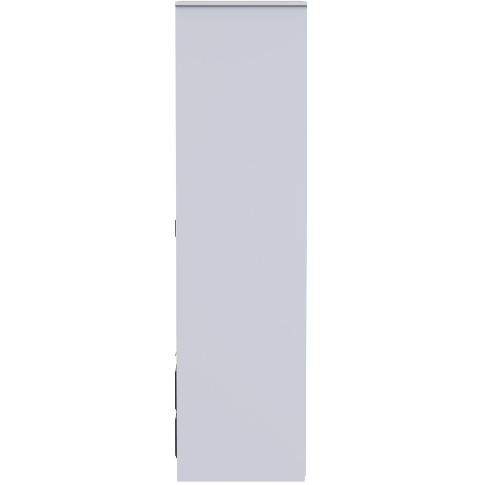 Crowndale Cube 2 Door 2 Drawer Matt Indigo and White Wardrobe Ready Assembled Image 4
