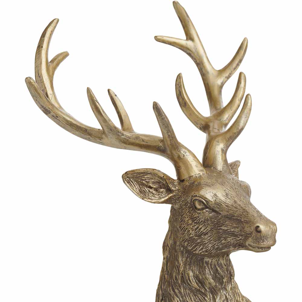 Wilko Rococo Gold Christmas Reindeer Decoration Ornament Wilko