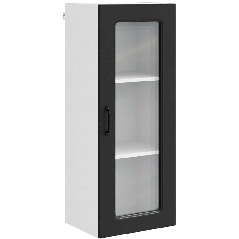 vidaXL Single Glass Door Black Kitchen Wall Cabinet Image 2