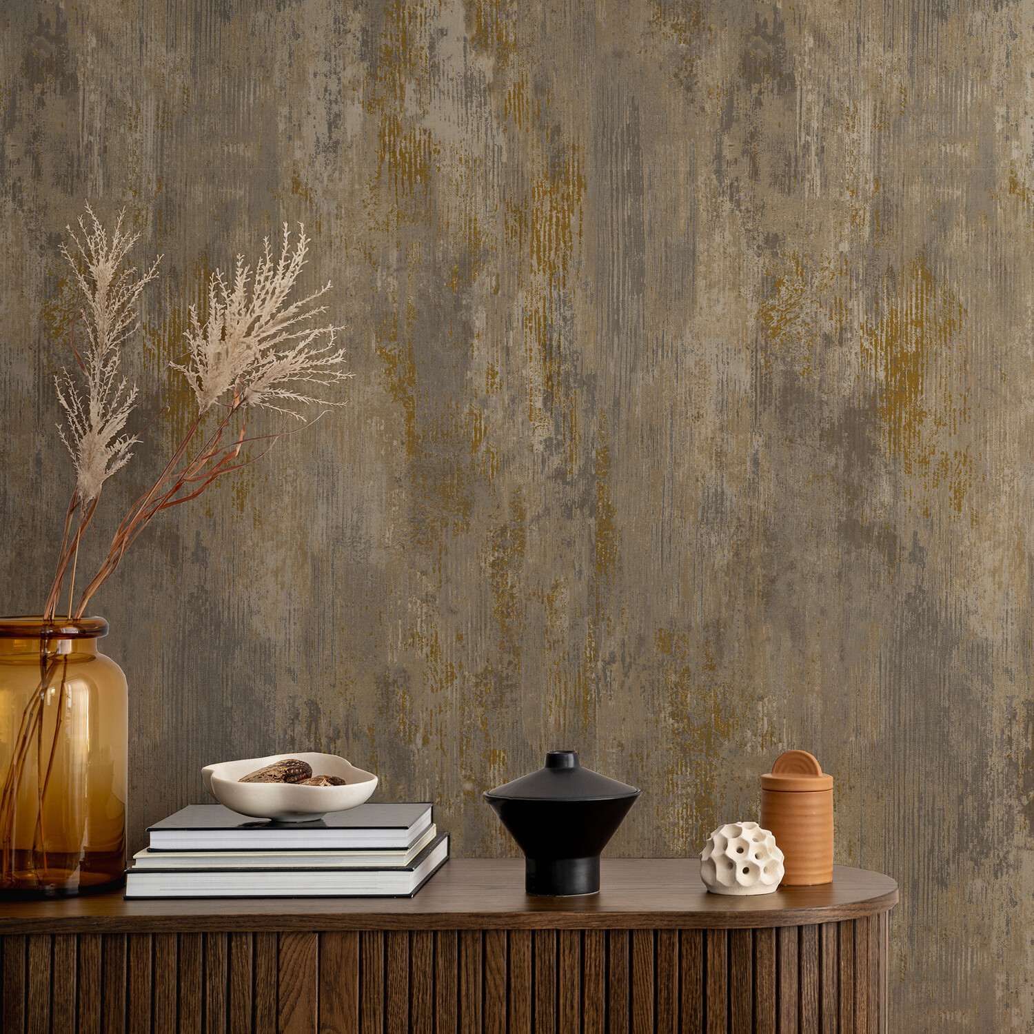 Vincenzo Vinyl Wallpaper - Taupe Image 2