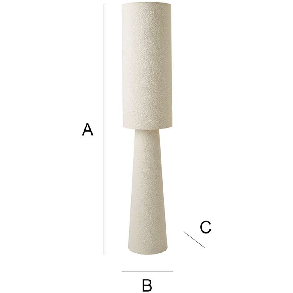 ValueLights Ash Cream Boucle Midi Floor Lamp and Bulb Image 7