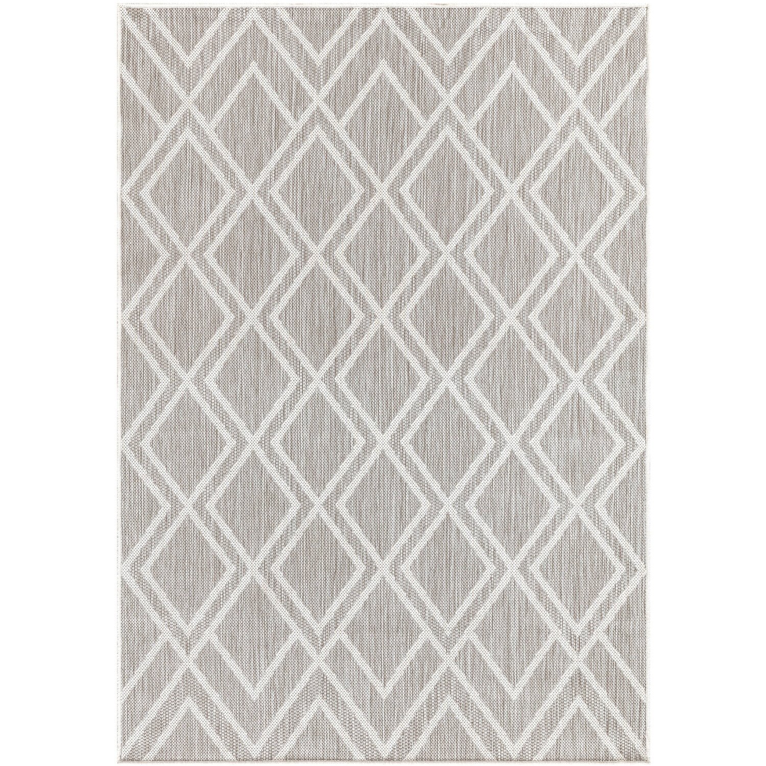 Texas Diamond Indoor and Outdoor Rug - Grey / 120cm Image 1
