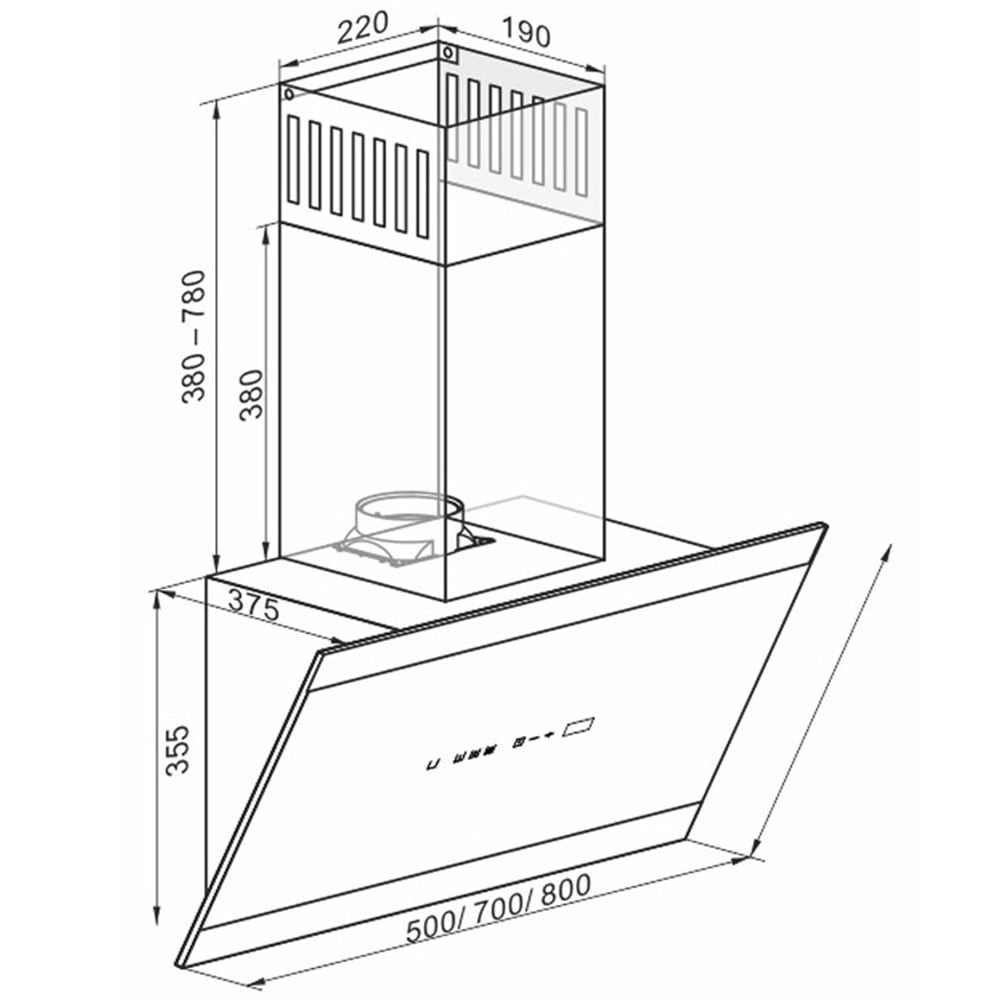 Kaiser Avantgarde Pro Black Glass 70cm Eco Wall Mounted Cooker Hood Image 5