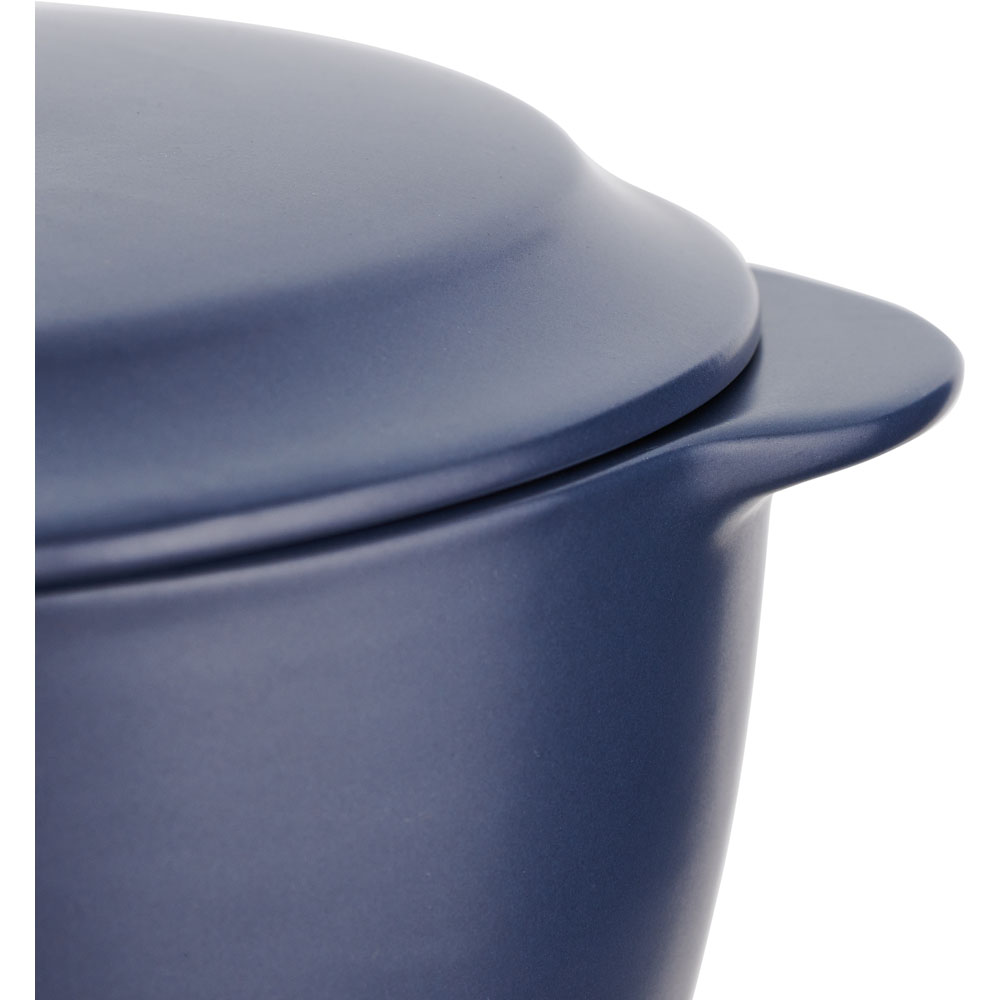 Wilko 14cm Blue Stoneware Round Casserole Image 5