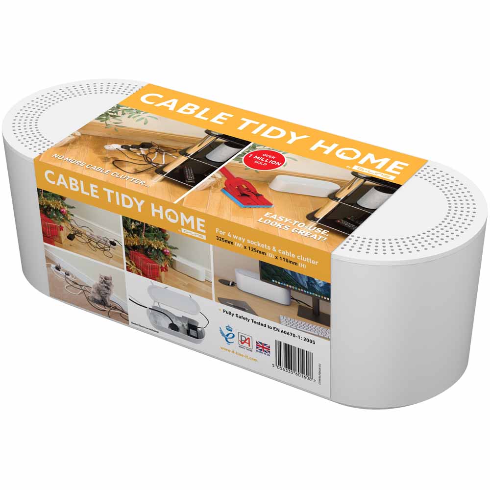 Cable Tidy Home Small White Wilko