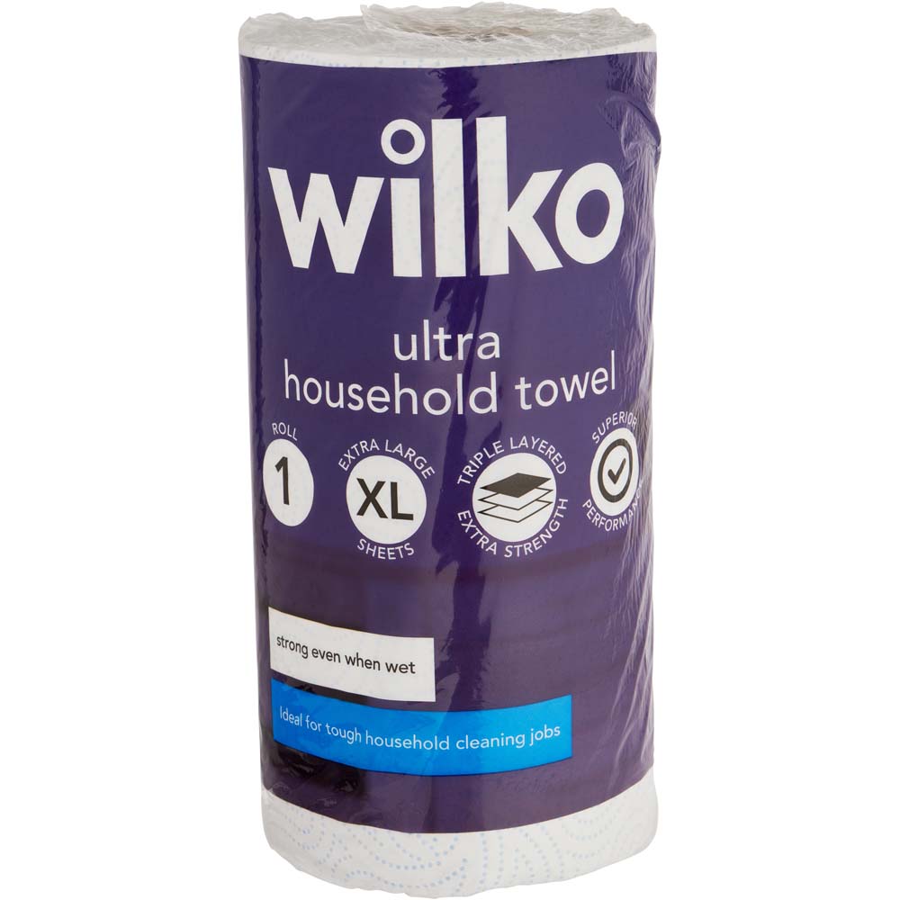 Wilko Extra Large Ultra Household Towel 1 Roll 3 Ply Image 1