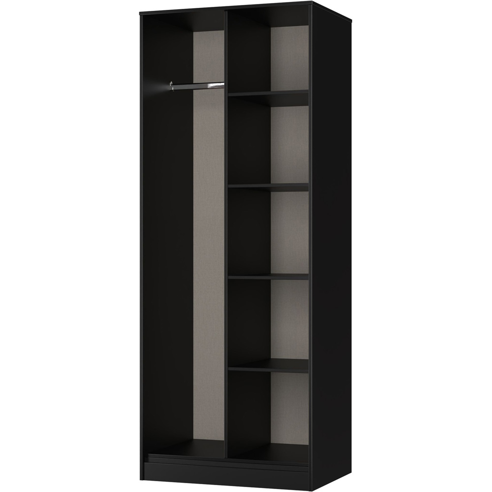 Crowndale Hong Kong 5 Shelf Matt Black Tall Open Wardrobe Ready Assembled Image 4