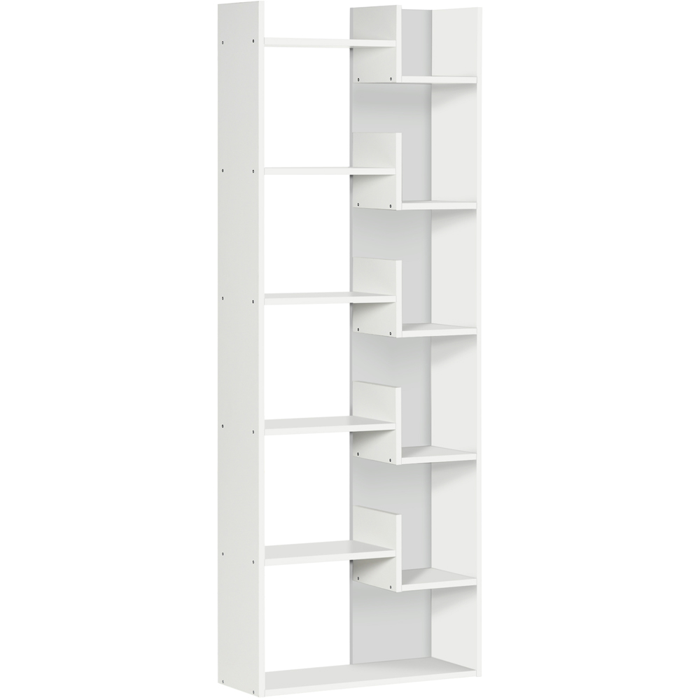 HOMCOM 11 Shelf White Modern Bookcase Image 2
