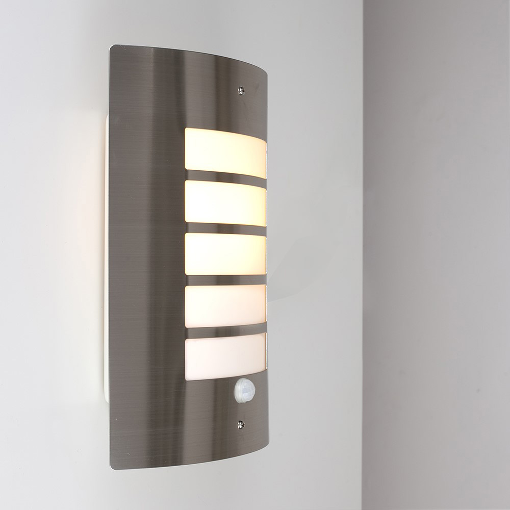 ValueLights Medlock Silver Outdoor Wall Bulkhead Light with PIR Motion Sensor Image 4