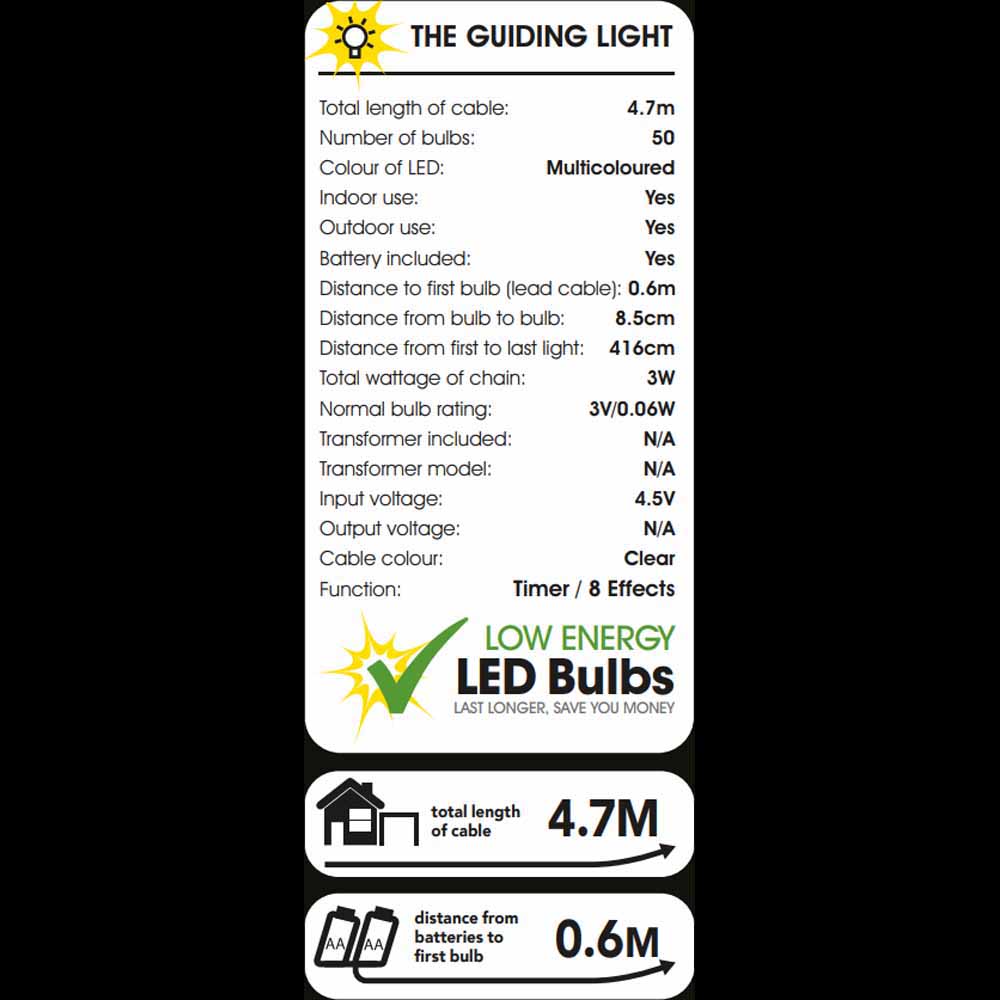 Wilko Battery Operated Multi LED Timer Lights 50 pack Image 2