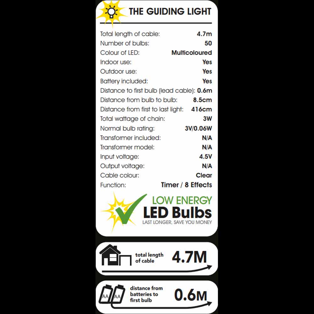 Wilko Battery Operated Multi LED Timer Lights 50 pack Wilko