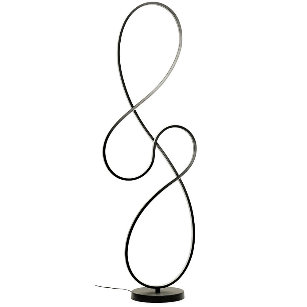 ValueLights Infinity Black Swirl Integrated LED Floor Lamp Image 1