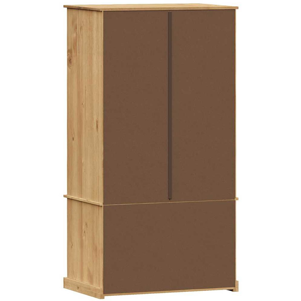 vidaXL Vigo 2 Door 2 Drawer Brown Solid Wood Pine Wardrobe Image 6