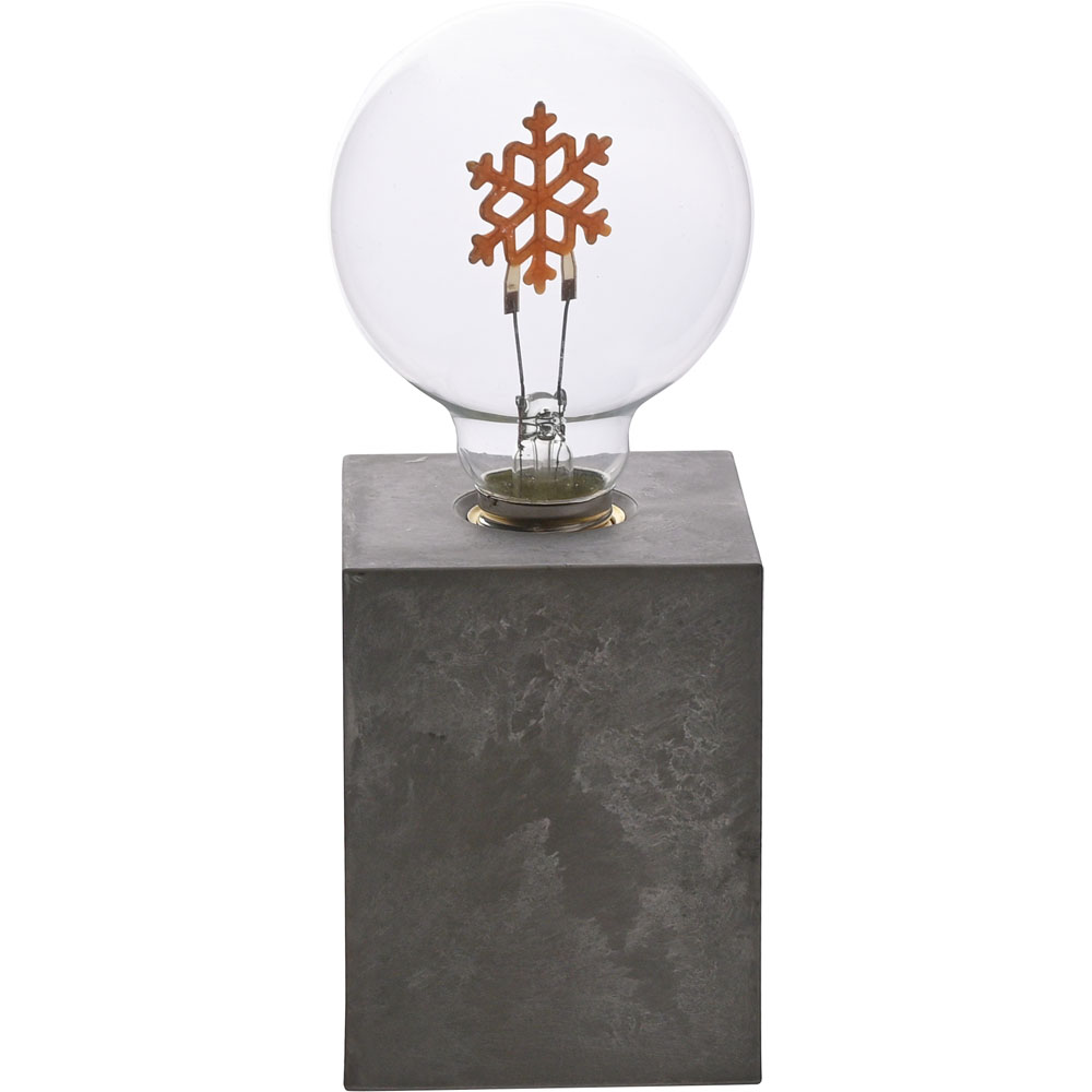 The Christmas Gift Co Grey Square Snowflake Light with Cement Effect Base Image 4