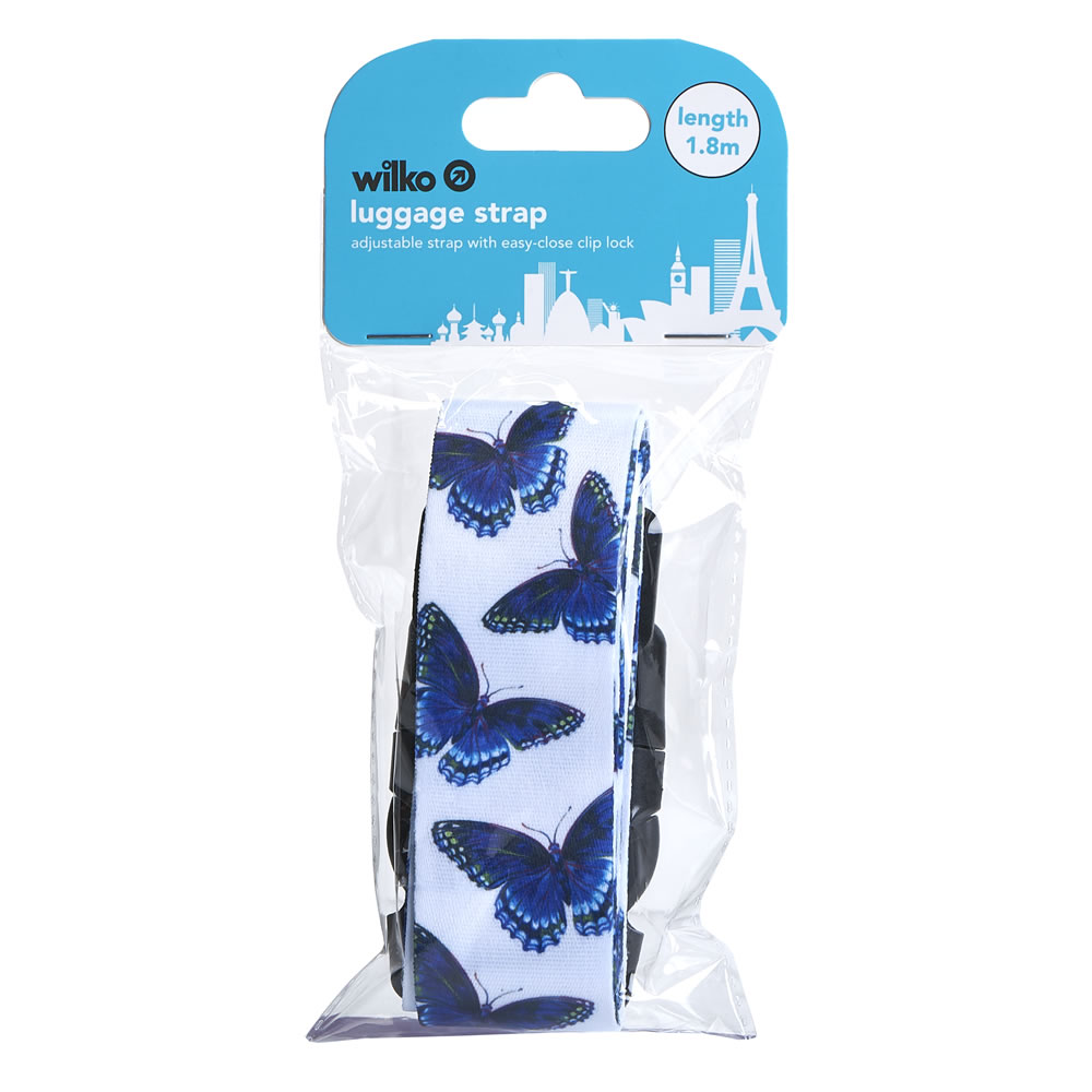 Wilko Luggage Strap Butterfly Image 1