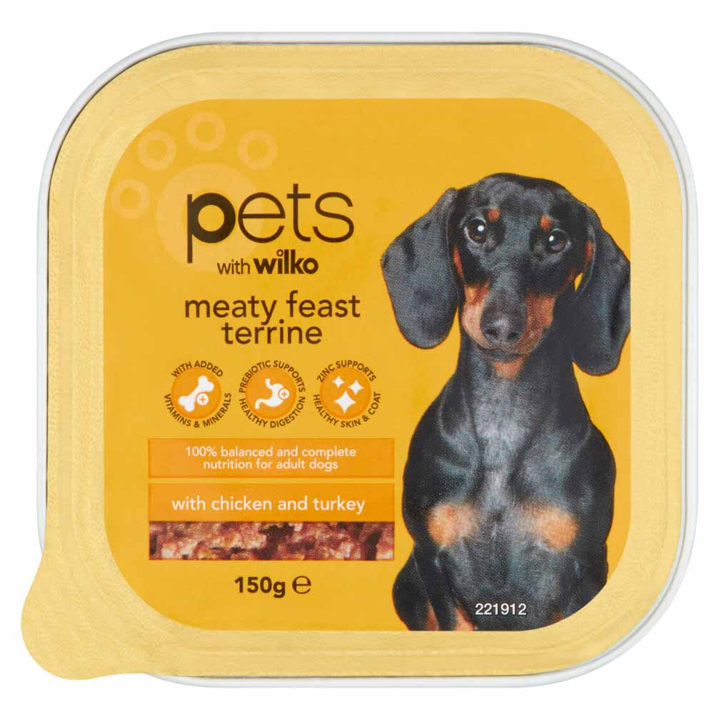 Wilko Chicken and Turkey Dog Food Tray 150g Image 1