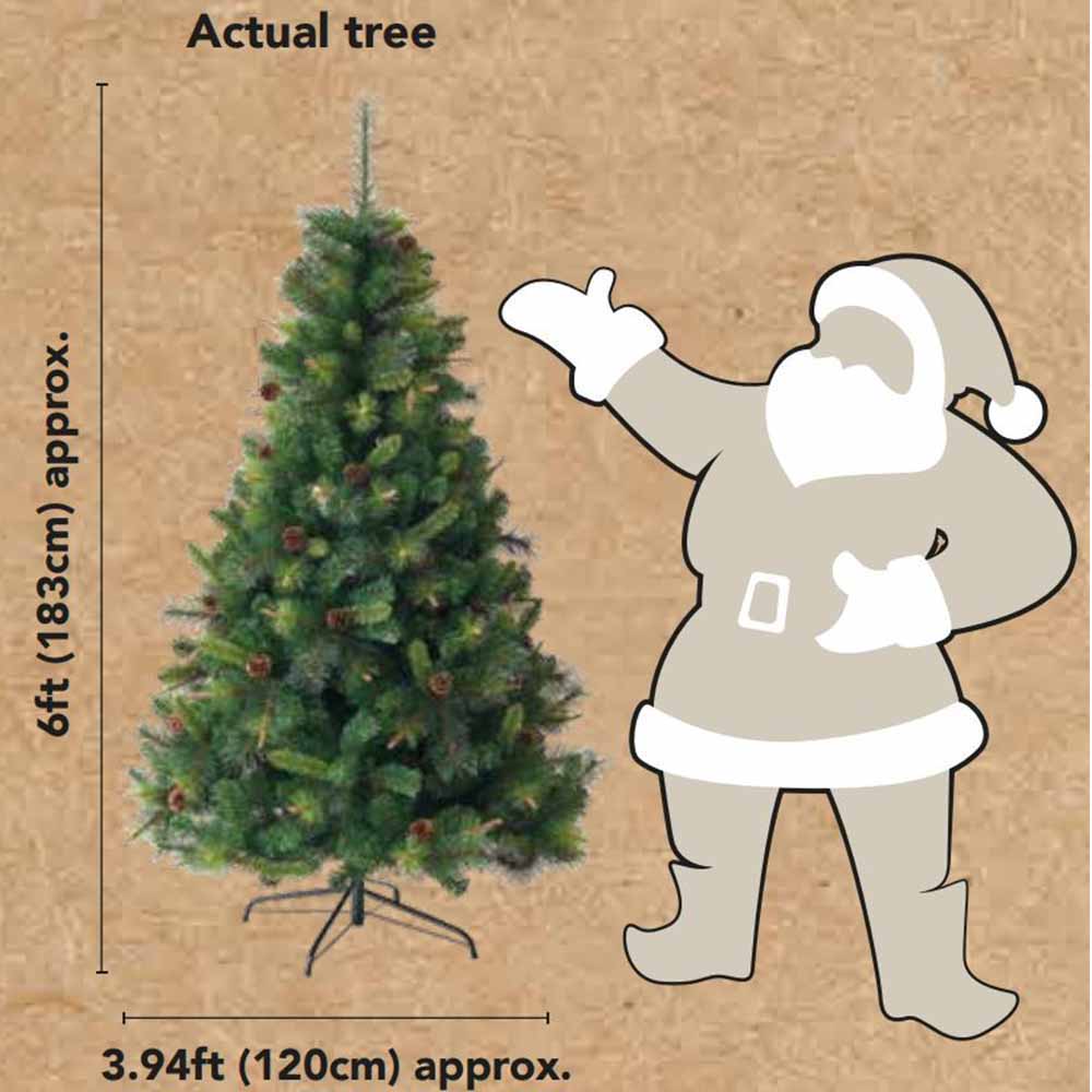 Wilko 6ft Glitter Tip Artificial Christmas Tree Image 4